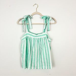 NWT Stoney Clover Lane mint white stripe tie crop tank top – Size medium